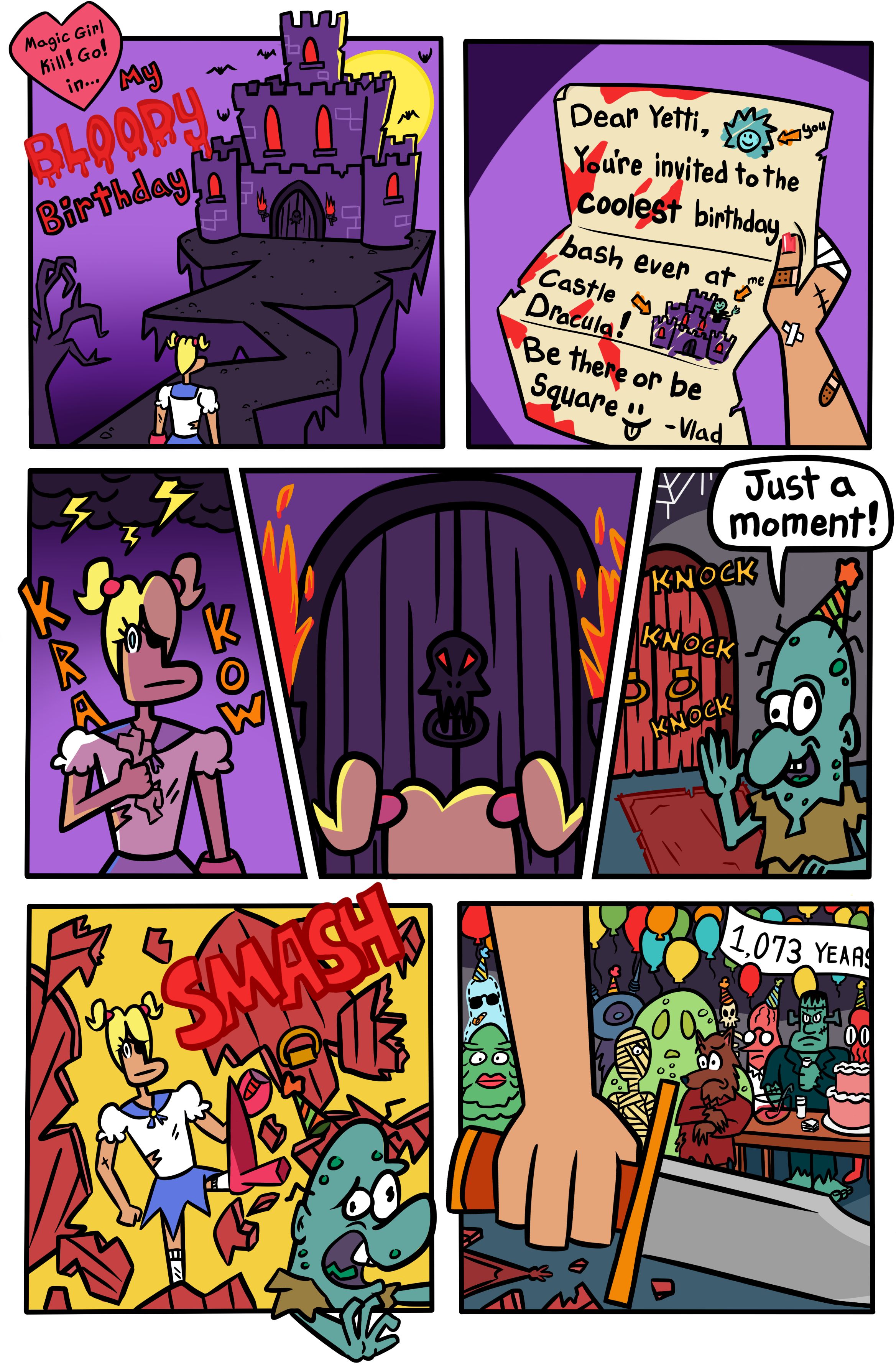 Magic Girl always knocks before besieging a castle. It's the POLITE thing to do.